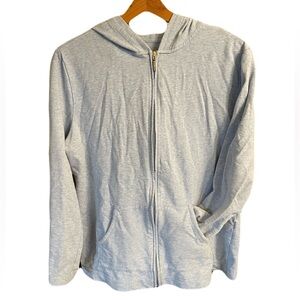 Karen Scott Zip Hoodie-Light Blue- Size L